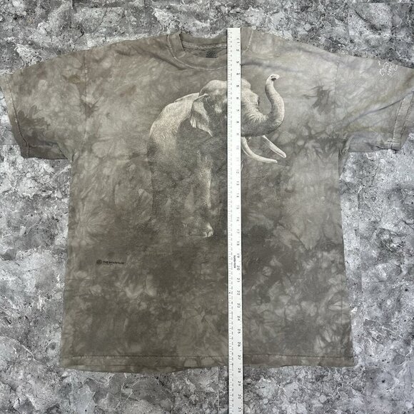 The Mountain Mens XL T Shirt Elephant Tie Dye African Lion Safari Grey - Picture 8 of 8
